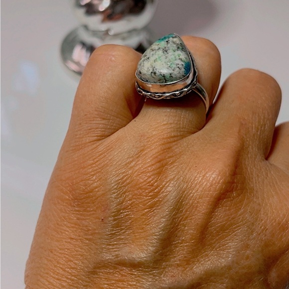 NWT 925 Sterling silver plated Woman green Ring Size 7 - Picture 11 of 17